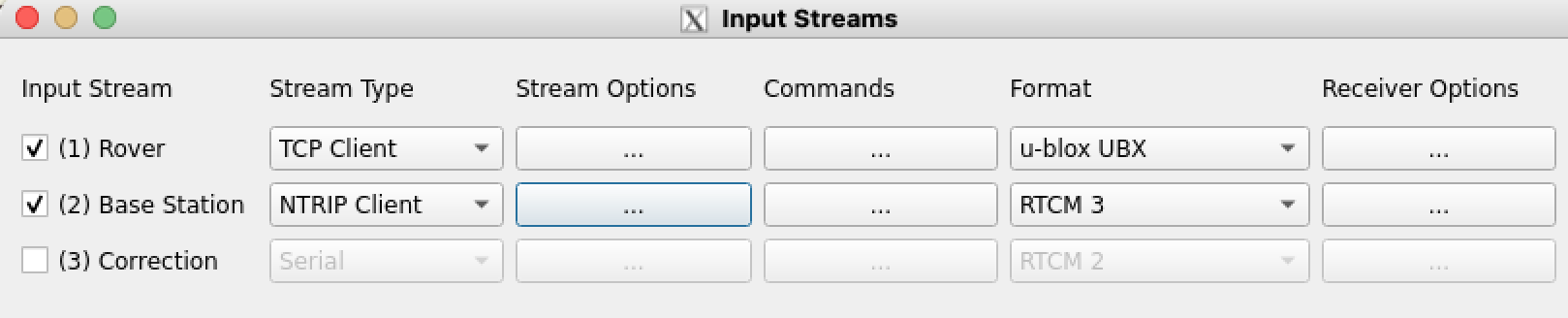 rtknavi input streams